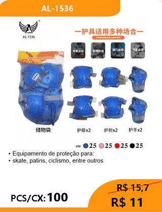 Equipamento de proteção PCS/CX: 100 R$ 11