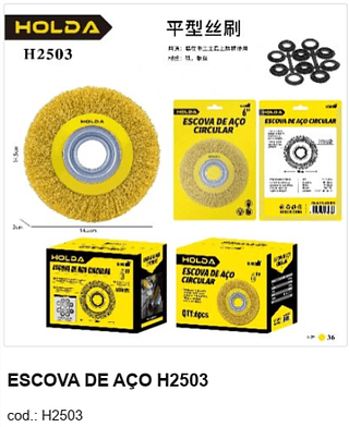 ESCOVA DE AÇO R$ 13,5 PC/CX:36