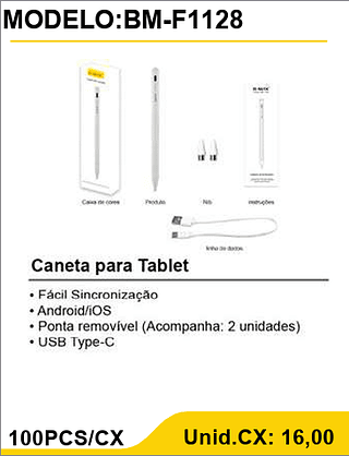 Caneta para Tablet 100PCS/CX Unid.CX: 16,00
