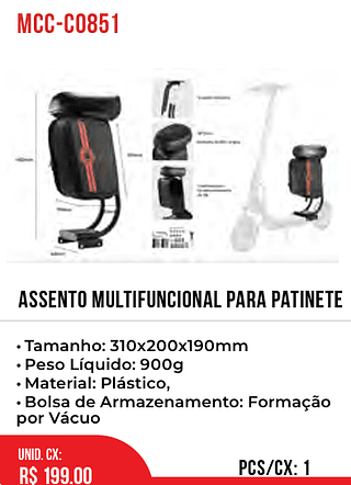 ASSENTO MULTIFUNCIONAL PARA PATINETE 1pç=199$