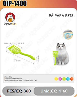 PA PARA PETS PCS/CX:360 Unid.CX: 1,60