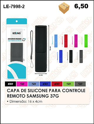 CAPA DE SILICONE PARA CONTROLE REMOTO SAMSUNG 37G 500PÇ=6,5$