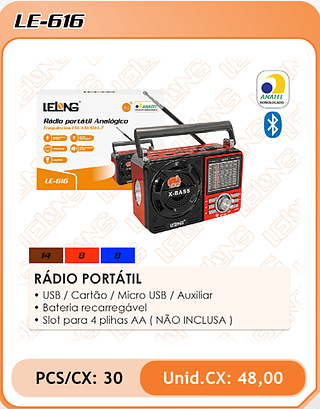 RÁDIO PORTÁTIL 30PÇ=48$