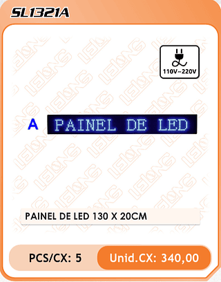 PAINEL DE LED 130 X 20CM 3PÇ=340$
