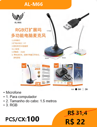 Microfone PCS/CX:100 R$ 22