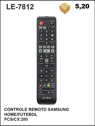 CONTROLE REMOTO SAMSUNG HOME/FUTEBOL 200PÇ=5,2$