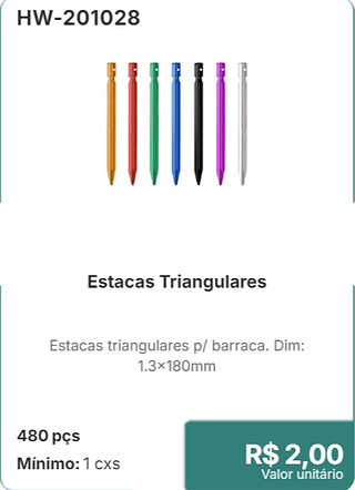 Estacas Triangulares 480 pçs R$ 2,00