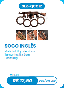 SOCO INGLÊS UNID. CX: R$ 12,50 PCS/CX: 200