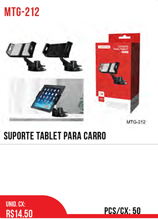 SUPORTE TABLET PARA CARRO 50pç=14,5$