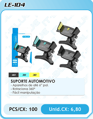 SUPORTE AUTOMOTIVO PCS/CX: 100 Unid.CX: 6,80