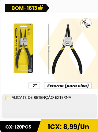 ALICATE DE RETENÇÃO EXTERNA CX: 120PCS 1CX: 8,99/Un