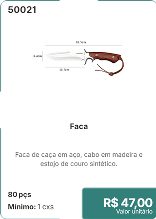 Faca 80 pçs R$ 47.00
