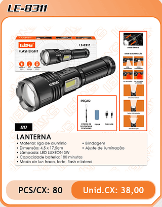 LANTERNA 80PÇ=38$