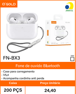 Fone de ouvido Bluetooth Caixa 200 PCS Preco Unitario 24,40