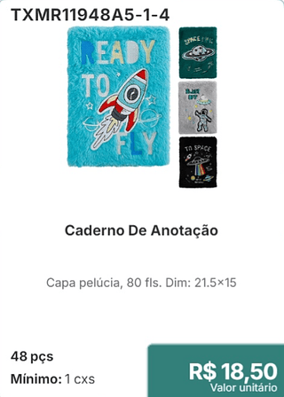 Caderno De Anotação 48 pçs R$ 18.50