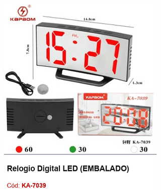 Relogio Digital LED R$18 PCS/cx:120