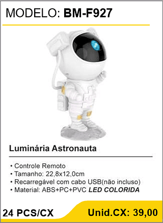 Luminária Astronauta 24 PCS/CX Unid.CX: 39,00