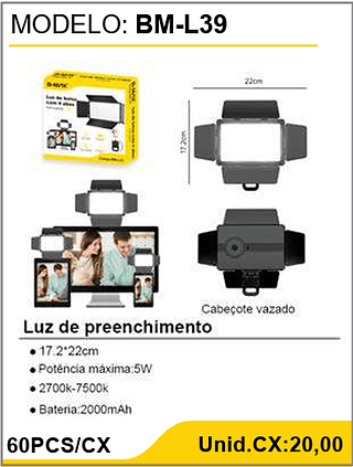 Luz de preenchimento 60PCS/CX Unid.CX:20,00