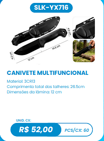 CANIVETE MULTIFUNCIONAL UNID. CX: R$ 52,00 PCS/CX: 60