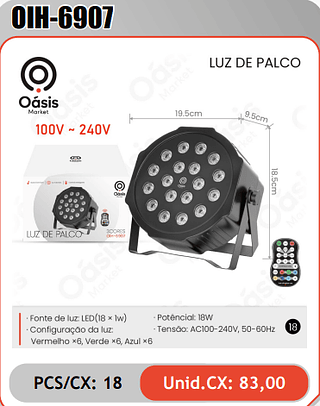 LUZ DE PALCO PCS/CX: 18 Unid.CX: 83,00