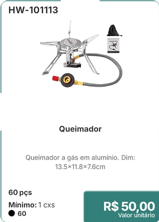 Queimador 60 pçs R$ 50.00