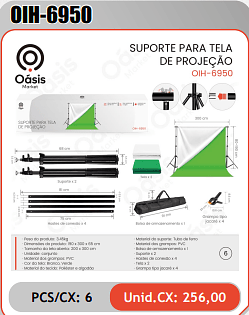 SUPORTE PARA TELADE PROJECAO PCS/CX: 6 Unid.CX: 256,00