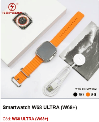 Smartwatch W68 ULTRA (W68+) R$81 PCS/cx:100