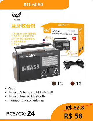 Rádio PCS/CX:24 R$58