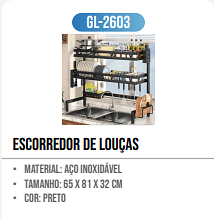 escorredor de louças PCS/CX: 4 UNID. CX: r$ 152,00