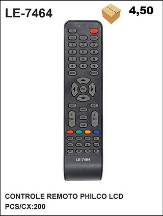 CONTROLE REMOTO PHILCO LCD 200pç=4,5$