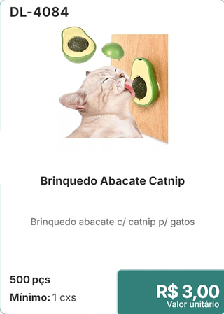 Brinquedo Abacate Catnip 500 pçs R$ 3,00