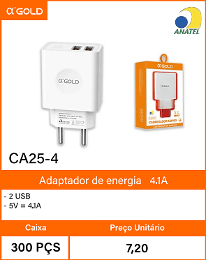 Adaptador de energia4.1A - Caixa 300 PCS Preco Unitario 7,20
