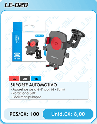 SUPORTE AUTOMOTIVO PCS/CX: 100 Unid.CX: 8,00