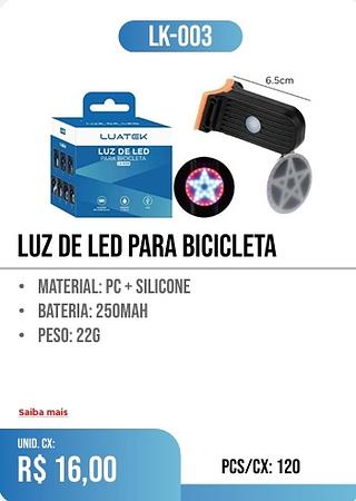 LUZ DE LED PARA BICICLETA 120PÇ=16$
