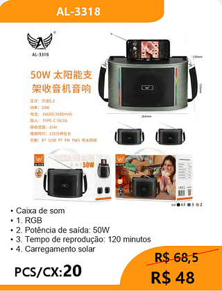 Caixa de som PCS/CX:20 R$ 48
