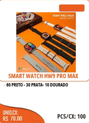 SMART WATCH HW9 PRO MAX UNID.CX:RS 70.00 PCS/CX:100