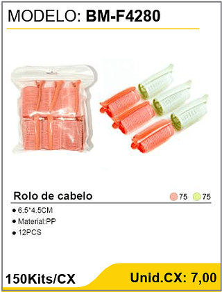 Rolo de cabelo 150Kits/CX Unid.CX: 7,00