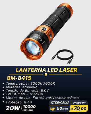 LANTERNA LED LASER 50PÇS R$70,00