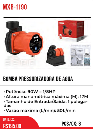 Bomba Pressurizadora De Água 8pç=195$
