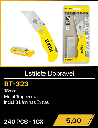 Estilete Dobrável 240PCS R$5,00