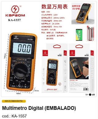 Multímetro Digital R$ 21,6 PC/CX:60