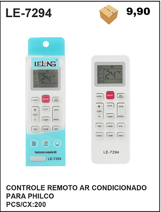 CONTROLE REMOTO AR CONDICIONADO PARA PHILCO 200PÇ=9,9$