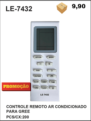 CONTROLE REMOTO AR CONDICIONADO PARA GREE 200PÇ=9,9$
