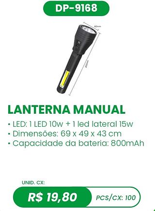 LANTERNA MANUAL 100PÇ=19,80$