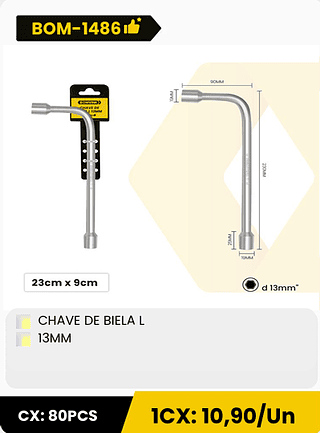 CHAVE DE BIELA L 13MM CX: 80PCS 1CX: 10,90/Un