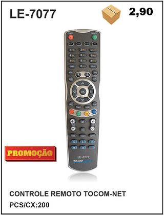 CONTROLE REMOTO TOCOM-NET 200pç=2,9$