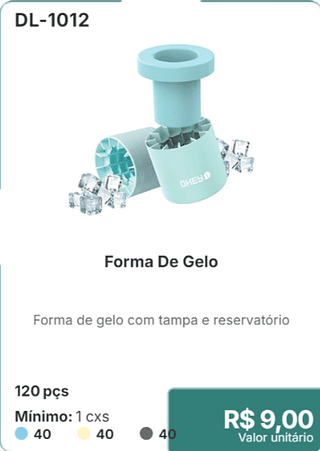 Forma De Gelo 120 pçs R$ 9,00