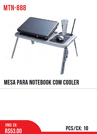 MESA PARA NOTEBOOK COM COOLER 10pç=53$