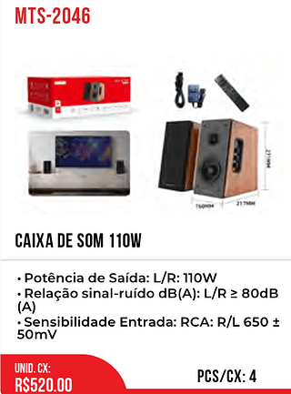 CAIXA DE SOM 110w 4pç=520$