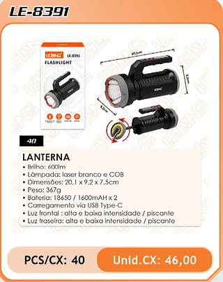 LANTERNA 40PÇ=46$
